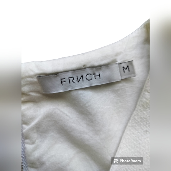 FRNCH cocktail formal ivory dress sleeveless size M - Picture 10 of 10